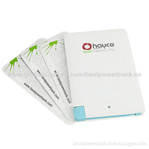 Lithium Polymer 2,500mAh Card Power Banks, Made of ABS Material, 96*62*6.6mm Size